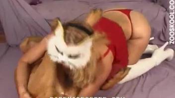 Masked bitch and her lovely doggy in amazing bestiality