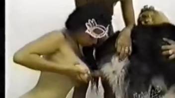 Attractive women include a gorgeous Husky in their naughty sexual escapades.