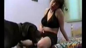 Filthy-minded female exchanges oral pleasure with dog