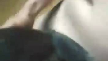 Guy bangs a dark bitch from the rear like a real dominant male