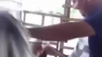 Monster's stiff dick is set to wreck her snug ass