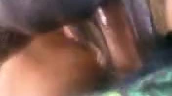 Guy's massive black dick pounding a beast in a first-person adult clip