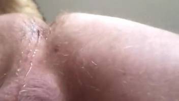 Dude's hairy butthole gets blasted by a kinky dog
