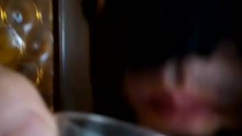 Guy thrusts his cock into a jar full of worms seeking heightened sensation