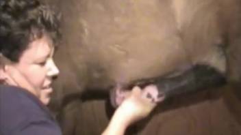 Enormous stallion dick is about to get massively satisfied